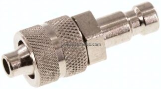 Kupplungsstecker (NW2,7) 6x4mm Schlauch, Messing vernickelt