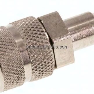 Kupplungsstecker (NW2,7) 6x4mm Schlauch, Messing vernickelt