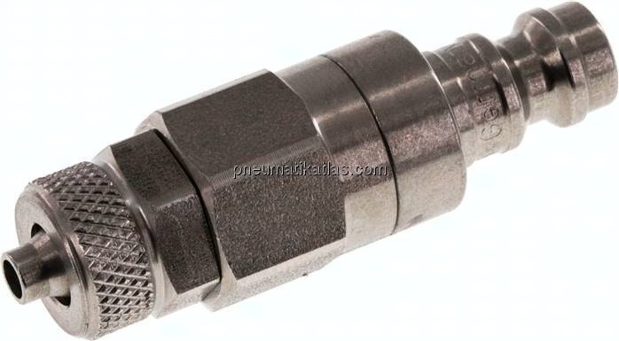 Kupplungsstecker (NW5) 6x4mm Schlauch, Edelstahl