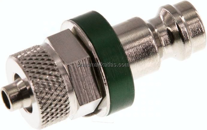 Kupplungsstecker (NW5) 6x4mm Schlauch, Messing vernickelt