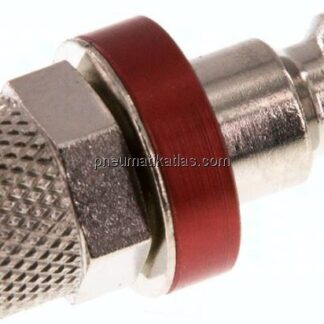 Kupplungsstecker (NW5) 6x4mm Schlauch, Messing vernickelt