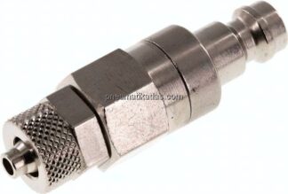 Kupplungsstecker (NW5) 6x4mm Schlauch, Messing vernickelt