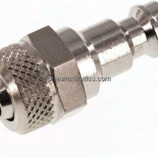 Kupplungsstecker (NW5) 8x6mm Schlauch, Messing vernickelt
