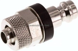 Kupplungsstecker (NW5) 8x6mm Schlauch, Messing vernickelt