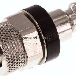 Kupplungsstecker (NW5) 8x6mm Schlauch, Messing vernickelt