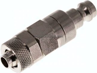 Kupplungsstecker (NW5) 8x6mm Schlauch, Messing vernickelt