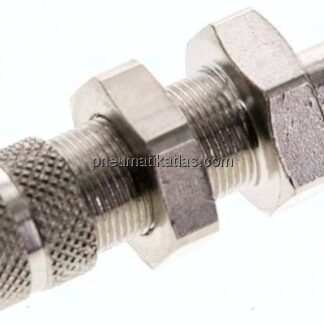 Schott-Kupplungsstecker (NW2,7) 6x4mm Schlauch, Messing vernickelt