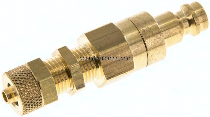 Schott-Kupplungsstecker (NW5) 6x4mm Schlauch, Messing