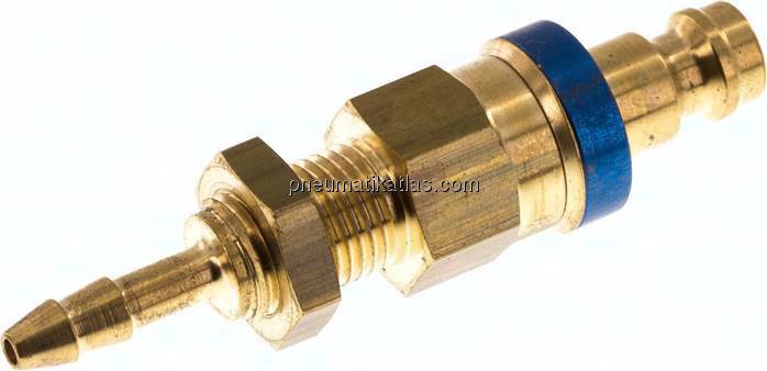 Schott-Kupplungsstecker (NW5) 6x4mm Schlauch, Messing