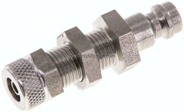 Schott-Kupplungsstecker (NW5) 6x4mm Schlauch, Edelstahl
