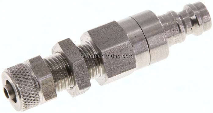 Schott-Kupplungsstecker (NW5) 6x4mm Schlauch, Edelstahl