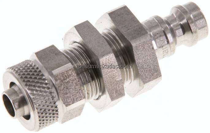 Schott-Kupplungsstecker (NW5) 8x6mm Schlauch, Edelstahl