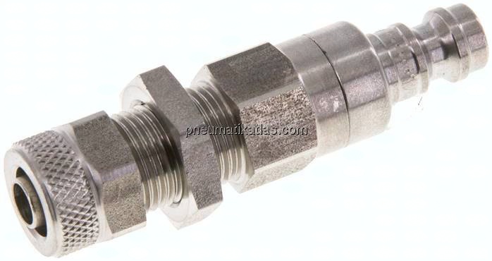 Schott-Kupplungsstecker (NW5) 8x6mm Schlauch, Edelstahl
