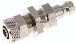 Schott-Kupplungsstecker (NW5) 8x6mm Schlauch, Messing vernickelt