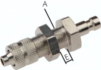 Schott-Kupplungsstecker (NW2,7) 4,3x3mm Schlauch, Messing vernickelt