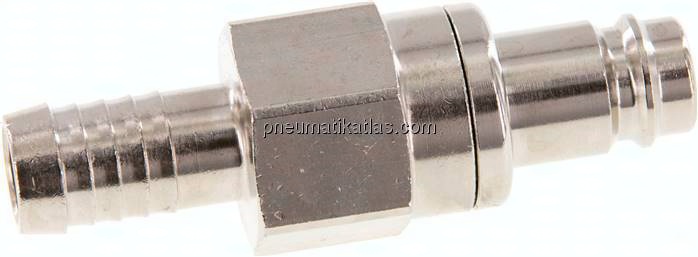 Kupplungsstecker (NW10) 13 (1/2")mm Schlauch, Messing vernickelt