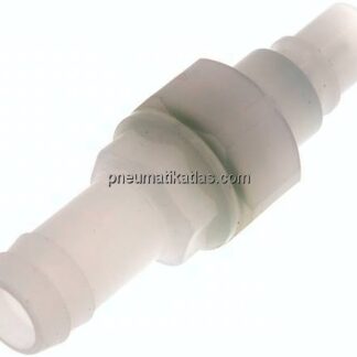Kupplungsstecker (NW7,2) 13 (1/2") mm Schlauch, PVDF absperrend