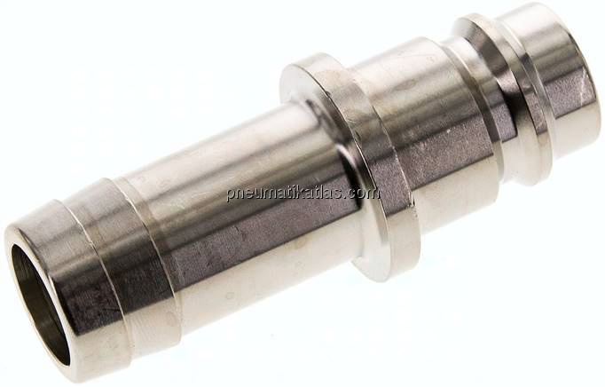 Kupplungsstecker (NW19) 25 (1")mm Schlauch, Messing vernickelt