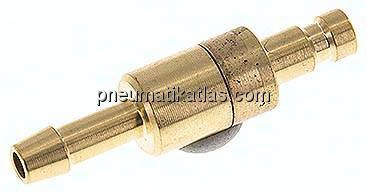 Kupplungsstecker (NW2,7) 4mm Schlauch, Messing