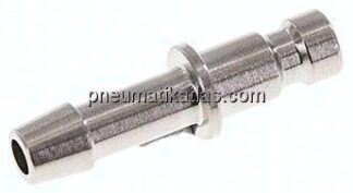 Kupplungsstecker (NW2,7) 4mm Schlauch, Messing vernickelt