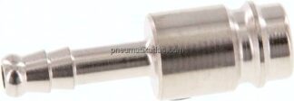 Kupplungsstecker (NW10) 6 (1/4")mm Schlauch, Stahl gehärtet & vernickelt