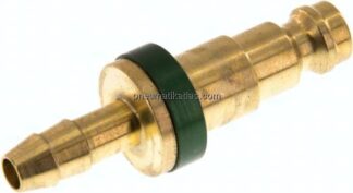 Kupplungsstecker (NW5) 6 (1/4")mm Schlauch, grün, Kreis Ø 10,5 mm