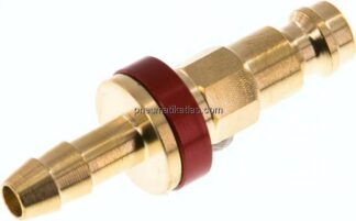 Kupplungsstecker (NW5) 6 (1/4")mm Schlauch, rot, Achteck SW10