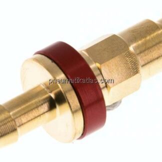 Kupplungsstecker (NW5) 6 (1/4")mm Schlauch, rot, Achteck SW10