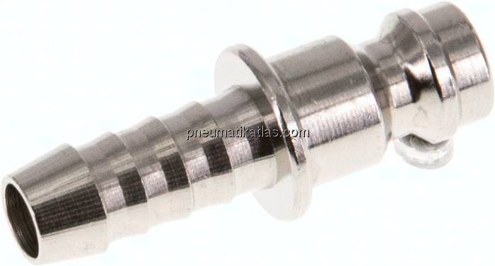Kupplungsstecker (NW5) 6 (1/4")mm Schlauch, Messing vernickelt