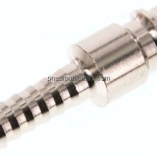 Kupplungsstecker (NW7,2) 6 (1/4")mm Schlauch, Messing vernickelt