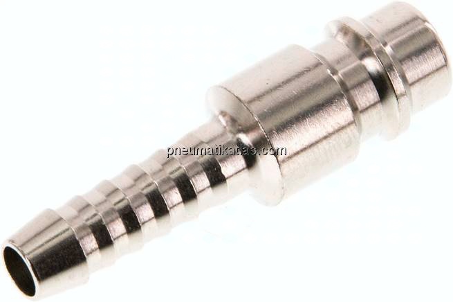 Kupplungsstecker (NW7,2) 6 (1/4")mm Schlauch, Messing vernickelt