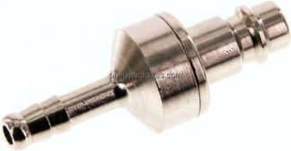 Kupplungsstecker (NW7,2) 6 (1/4")mm Schlauch, Messing vernickelt