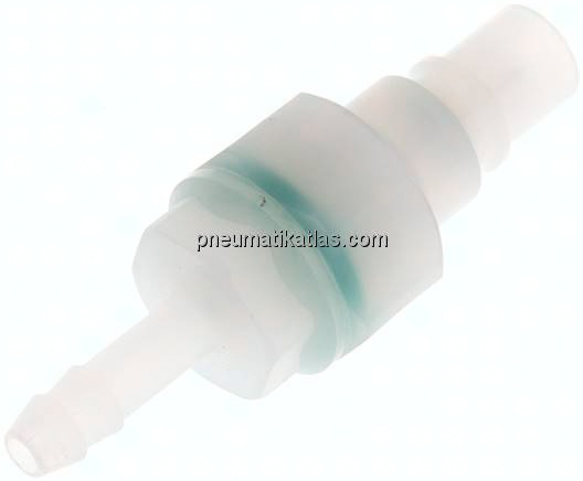 Kupplungsstecker (NW7,2) 6 (1/4") mm Schlauch, PVDF absperrend