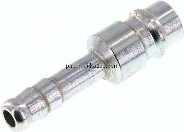 Kupplungsstecker (NW7,2) 6 (1/4")mm Schlauch, Stahl gehärtet & verzinkt