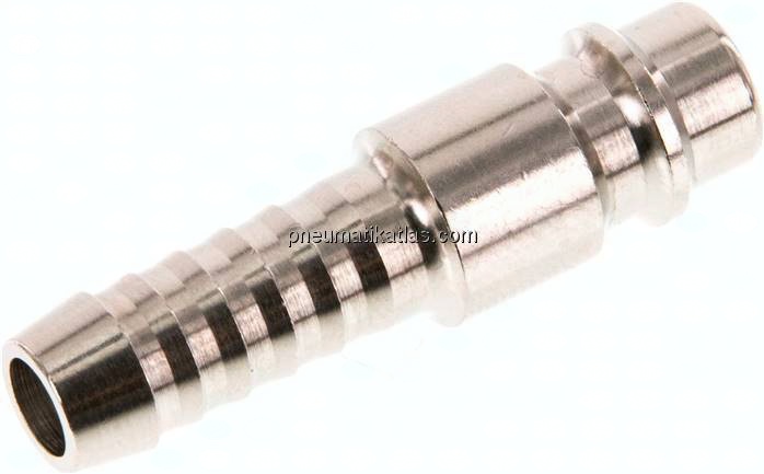 Kupplungsstecker (NW7,2) 8 (5/16")mm Schlauch, Messing vernickelt