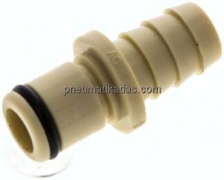 Kupplungsstecker (LC) mit Schlauchtülle, Polypropylen (beige)