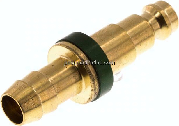 Kupplungsstecker (NW5) 9 (3/8")mm Schlauch, grün, Kreis Ø 10,5 mm