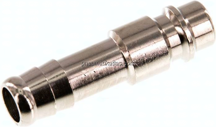 Kupplungsstecker (NW7,2) 9 (3/8")mm Schlauch, Messing vernickelt