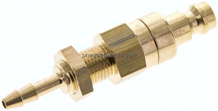 Schott-Kupplungsstecker (NW5) 4mm Schlauch, Messing