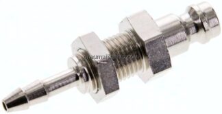 Schott-Kupplungsstecker (NW5) 4mm Schlauch, Messing vernickelt