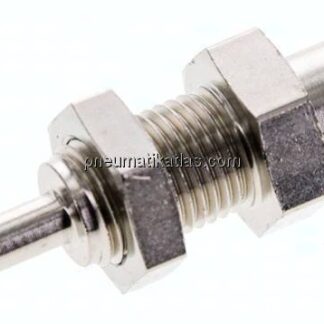 Schott-Kupplungsstecker (NW5) 4mm Schlauch, Messing vernickelt