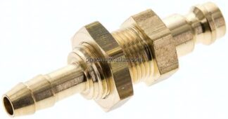 Schott-Kupplungsstecker (NW5) 6 (1/4")mm Schlauch, Messing