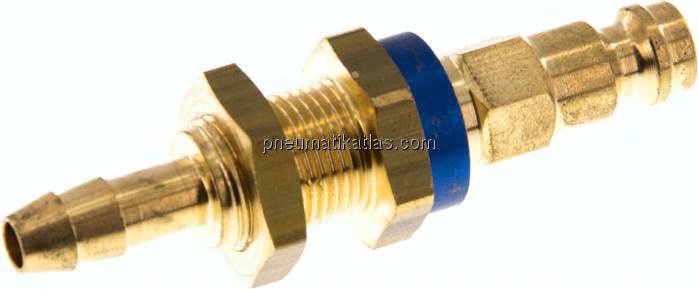 Schott-Kupplungsstecker (NW5) 6 (1/4")mm Schlauch, blau, Sechseck SW10