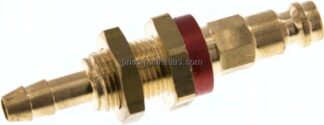 Schott-Kupplungsstecker (NW5) 6 (1/4")mm Schlauch, rot, Achteck SW10