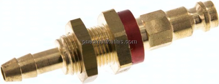 Schott-Kupplungsstecker (NW5) 6 (1/4")mm Schlauch, rot, Achteck SW10