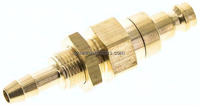 Schott-Kupplungsstecker (NW5) 6 (1/4")mm Schlauch, Messing
