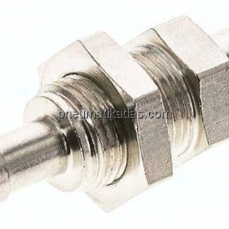 Schott-Kupplungsstecker (NW5) 6 (1/4")mm Schlauch, Messing vernickelt