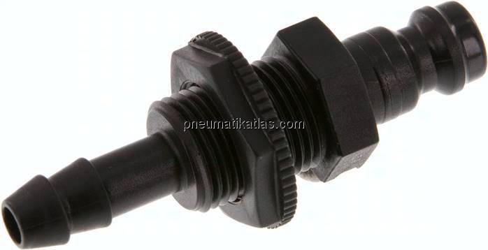 Schott-Kupplungsstecker (NW5) 6 (1/4")mm Schlauch, POM