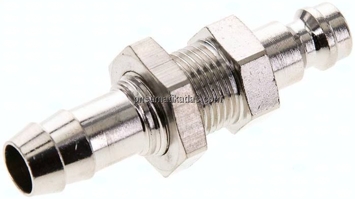 Schott-Kupplungsstecker (NW5) 9 (3/8")mm Schlauch, Messing vernickelt