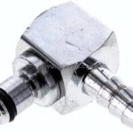 Winkel-Kupplungsstecker (MC) mit Schlauchtülle, Messing verchromt